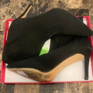 Black knit ankle boots